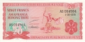 Burundi 20 Francs,  1.10.1989