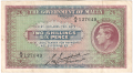 Malta 2 Shillings 6 Pence, 13. 9.1939