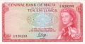 Malta 10 Shillings, (1968)