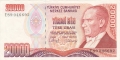 Turkey 20,000 Lira, (1988)