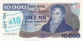Argentina 10 Australes o/p on P319, 10,000 Pesos Arg. , (1985)
