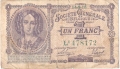 Belgium 1 Franc, 14. 9.1916