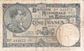 Belgium 5 Francs,  6. 4.1922