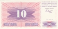 Bosnia-Herzegovina 10 Dinara,  1. 7.1992
