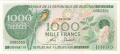 Burundi 1000 Francs,  1.10.1989