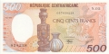CentralAfricanRepublic 500 Francs,  1. 1.1986