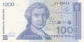 Croatia 1000 Dinara,  8.10.1991