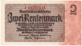 Germany 2 Rentenmark, 30. 1.1937
