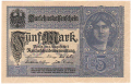 Germany 5 Mark,  1. 8.1917