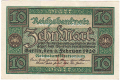 Germany 10 Mark,  6. 2.1920