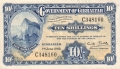 Gibraltar 10 Shillings,  1. 7.1954