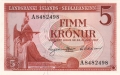 Iceland 5 Kronur, L.1957