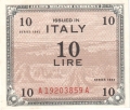 Italy 10 Lire, 1943
