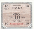 Italy 10 Lire, 1943A