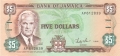 Jamaica 5 Dollars,  1. 7.1991