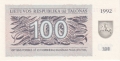 Lithuania 100 Talonas, 1992