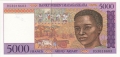 Madagascar 5000 Francs = 1000 Ariary, (1995)