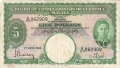Malaya 5 Dollars,  1. 7.1941