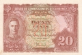 Malaya 20 Cents,  1. 7.1941