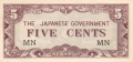 Malaya 5 Cents, (1942)