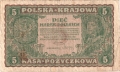 Poland 5 Marek, 23. 8.1919