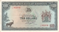 Rhodesia 10 Dollars,  1. 3.1976