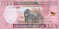 Rwanda 5000 Francs,  1.12.2014