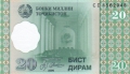 Tajikistan 20 Diram, 1999