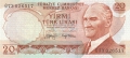 Turkey 20 Lira, L.1970