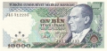 Turkey 10,000 Lira, L.1970