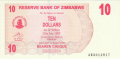 Zimbabwe 10 Dollars,  1. 8.2006
