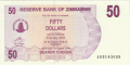 Zimbabwe 50 Dollars,  1. 8.2006