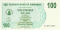 Zimbabwe 100 Dollars,  1. 8.2006