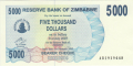 Zimbabwe 5000 Dollars,  1. 2.2007