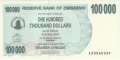 Zimbabwe 100,000 Dollars,  1. 8.2006