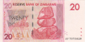 Zimbabwe 20 Dollars, 2007 (2008)