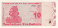 Zimbabwe 10 Dollars, 2009