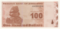 Zimbabwe 100 Dollars, 2009